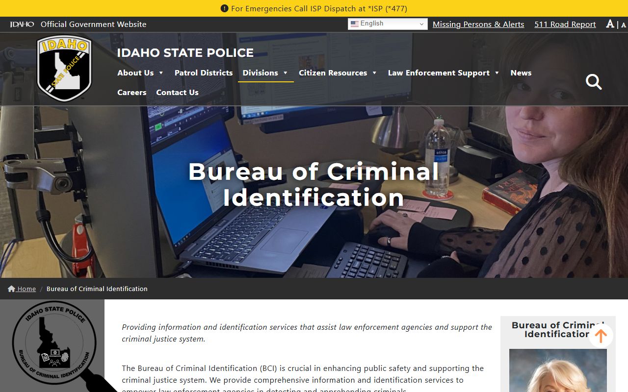 Custer County criminal court records Idaho BCI