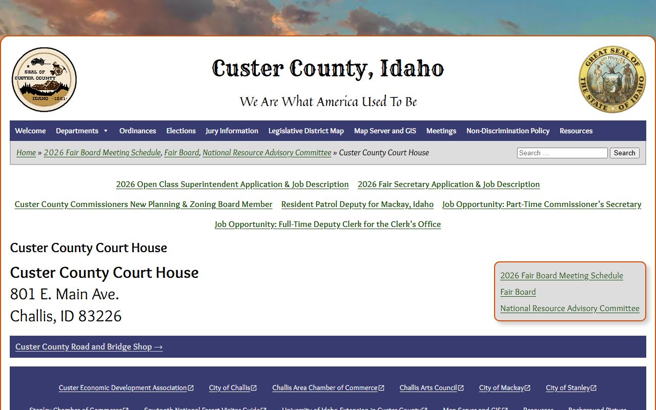 Custer County Court records courthouse location